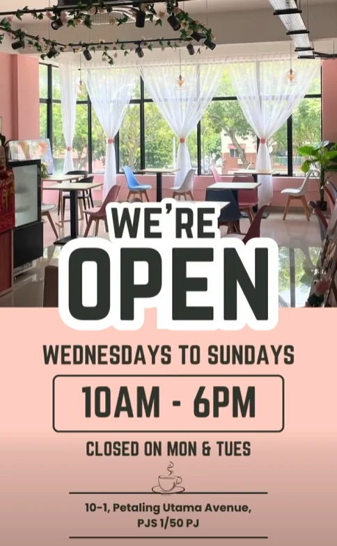 Ministry of Cakes studio cafe interior and opening hours